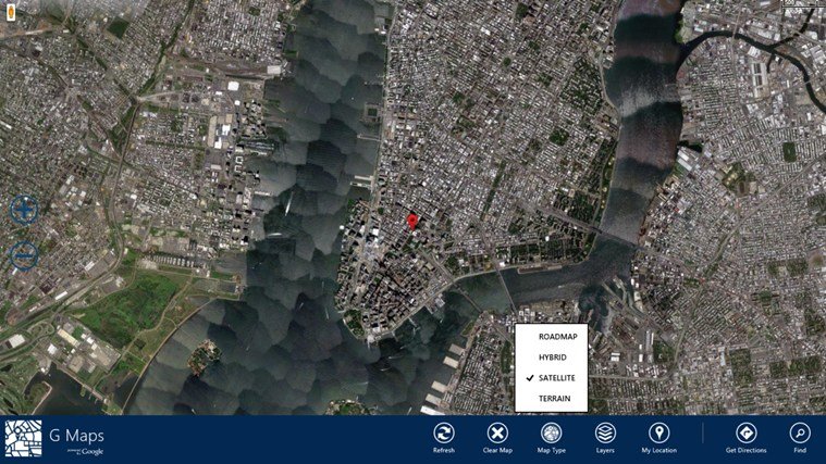 windows 8 GMaps app satellite View image