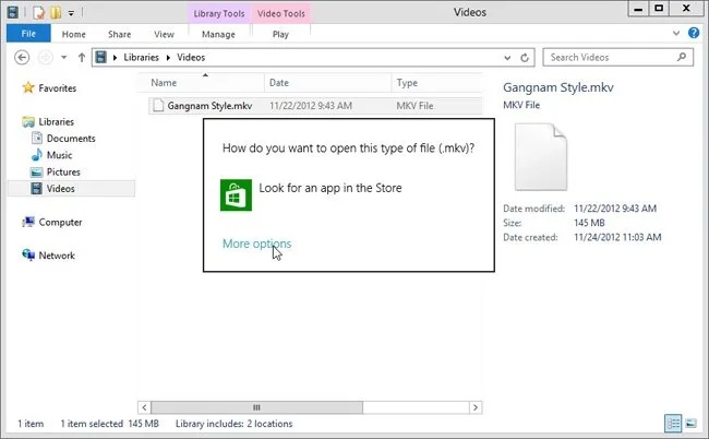 windows 8 Media Player don't play MKV Videos
