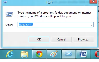 windows RUN dialog box