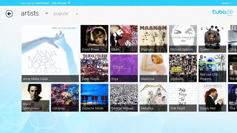 windows 8 tuba.fm app screenpage