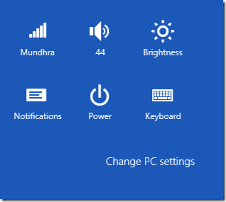windows 8 change PC settings option image