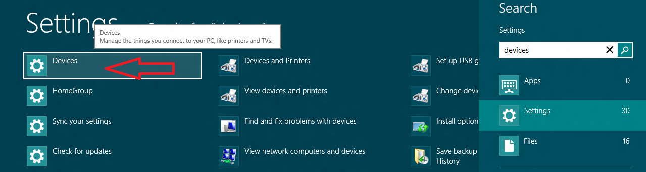 windows 8 devices search page