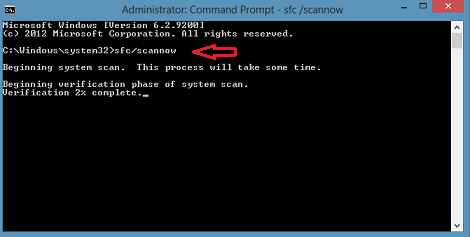 Memory could not be read error on Windows 10, 8 through error scan sfc /scannow