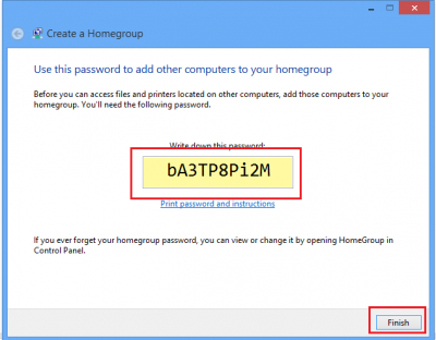 windows 8 homegroup password