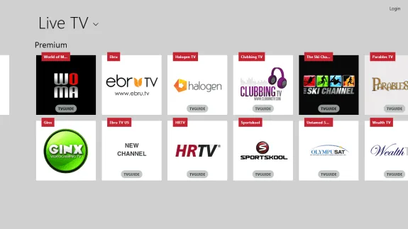 windows 8 live tv app main screen