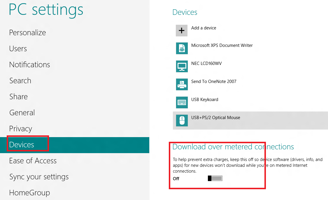windows 8 metered connection settings