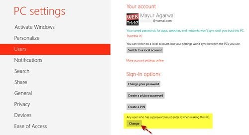 windows 8 pc settings window windows 8 pc settings window