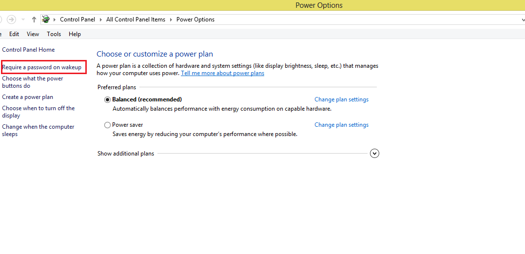 turn off sleep mode windows 8