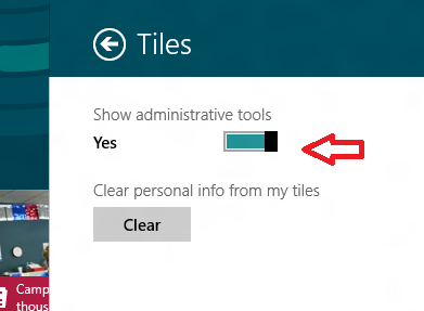 windows 8 show administartive tools