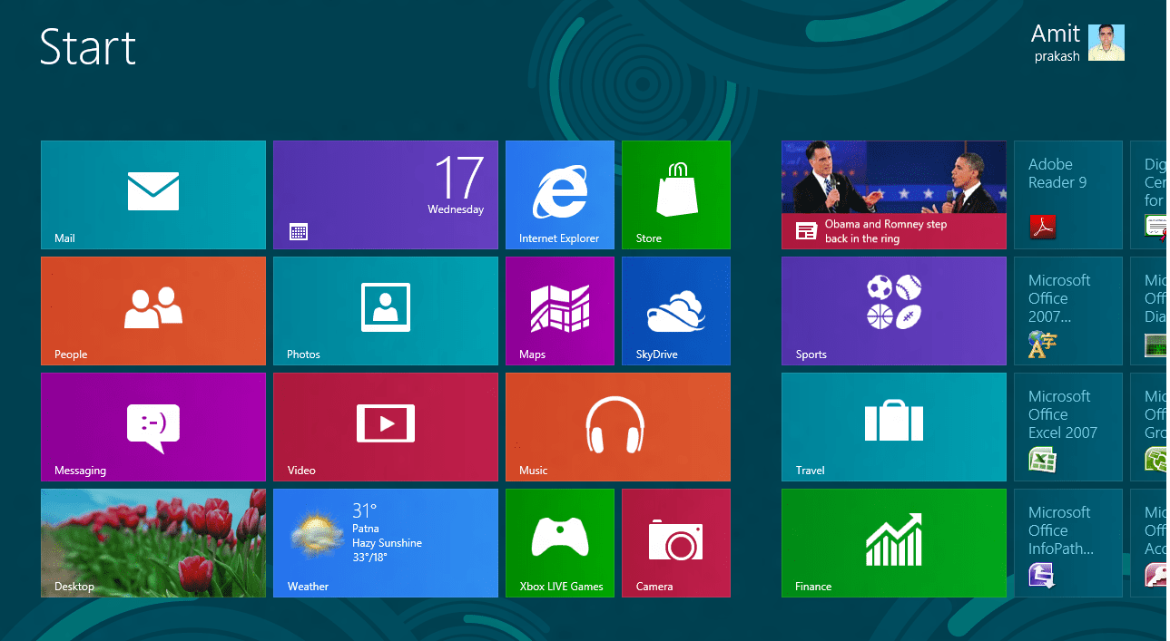 windows 8 start screen image