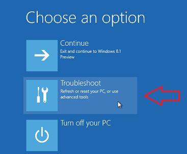 windows boot select any option